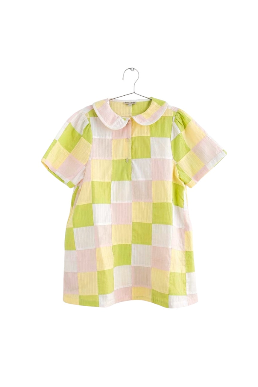 +FISH&KIDS+ PASTEL PATCHWORK DRESS