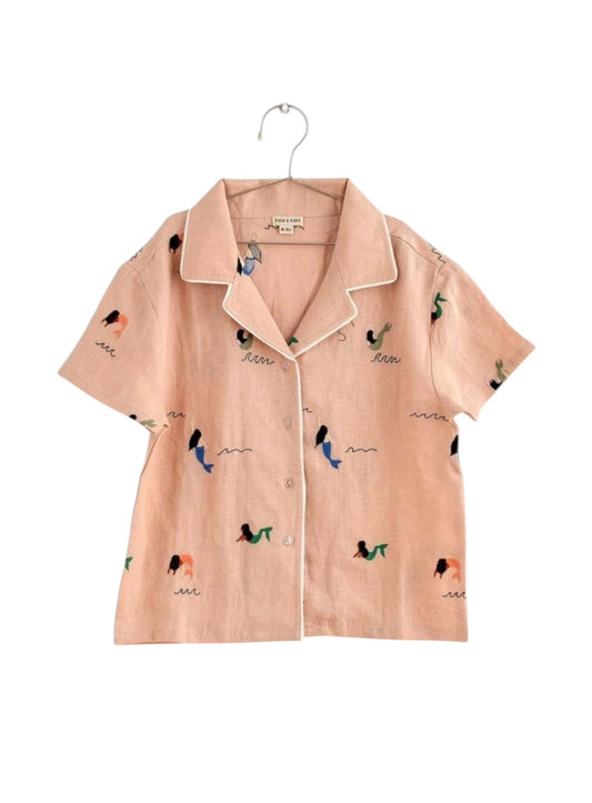 +FISH&KIDS+ ALLOVER EMBROIDERY MERMAID SHIRT