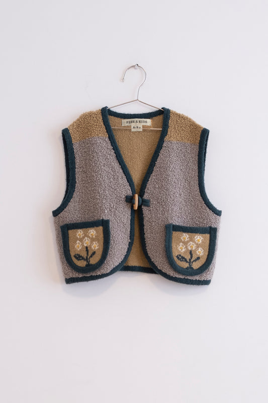 +FISH&KIDS+ FLOWERS POCKET GILET