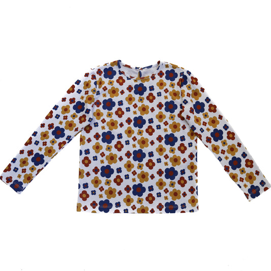 +Kalinka+ Flower Blouse - Natural/Blue