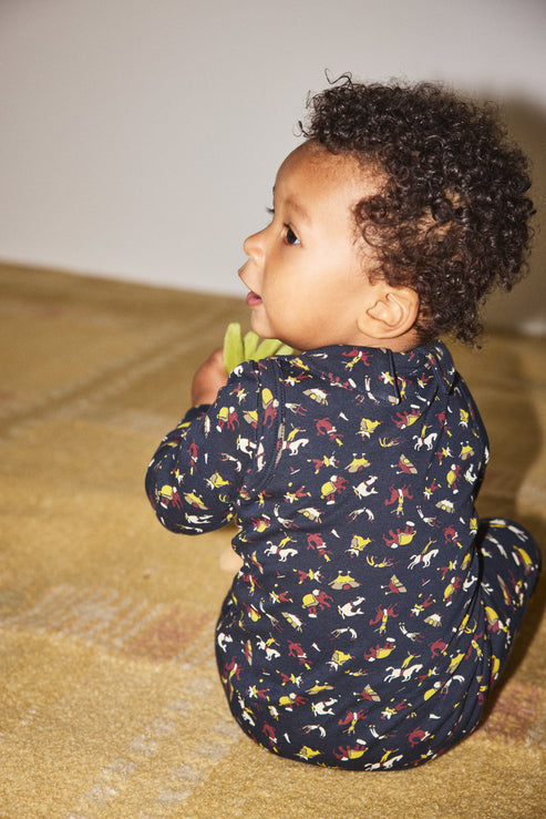 +Misha&Puff+ Baby Petit Collar Onesie - Ink Circus