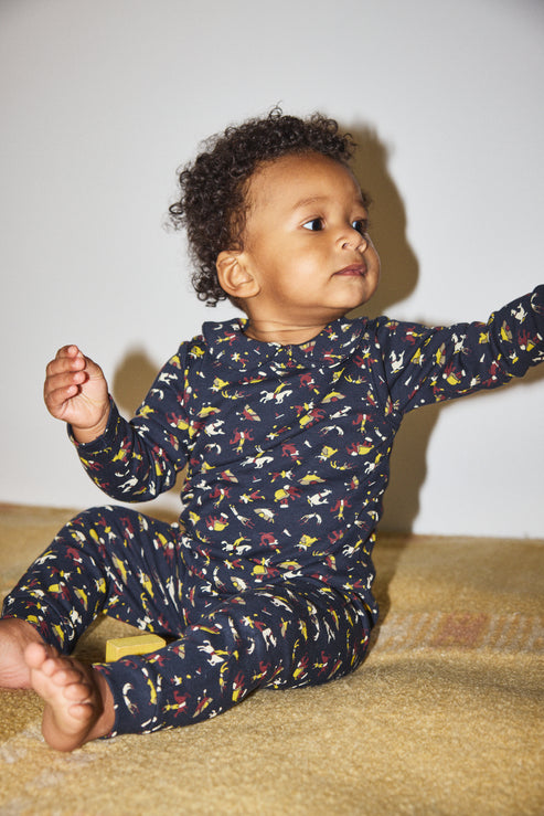 +Misha&Puff+ Baby Petit Collar Onesie - Ink Circus