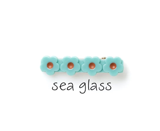 +Wunderkin Co.+ Flower hair clip | sea glass