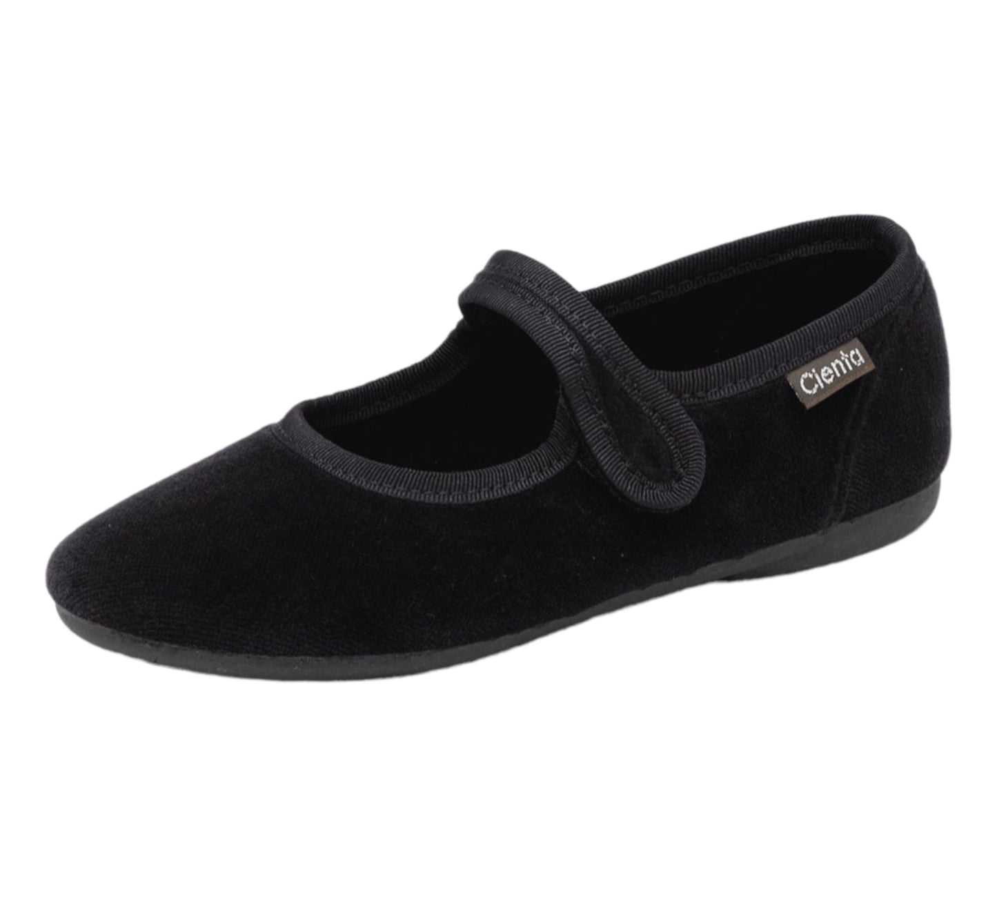 +Cienta+ Velour Velcro Mary Jane - black