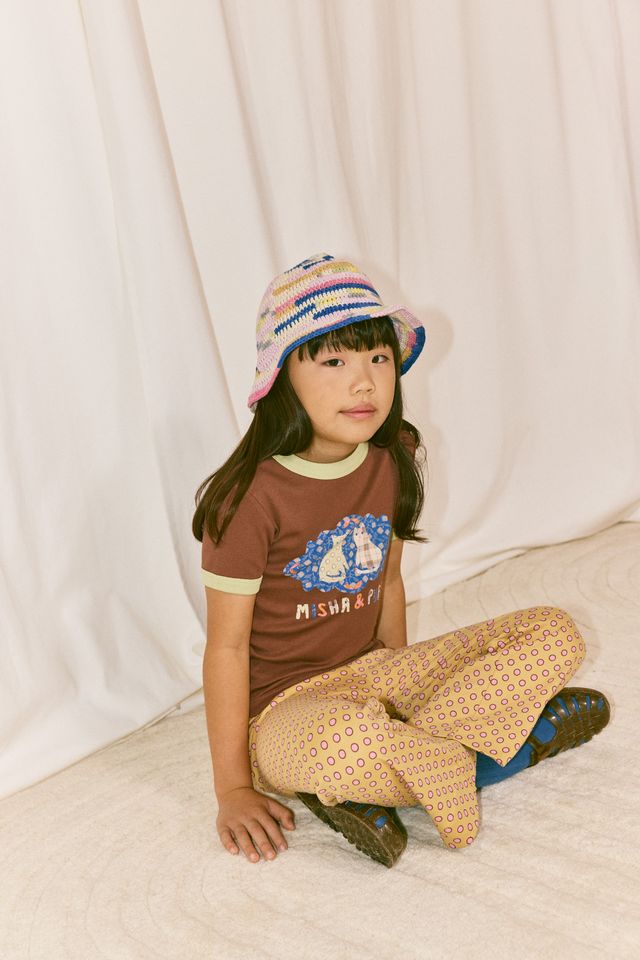 ス*子様 Misha & Puff コラージュリガーTシャツ　2Y Misha&Puff+ BARN CATS COLLAGE RINGER TEE | COLA – slow. editions