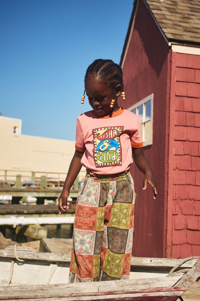 +Misha&Puff+ Camp Pant - Chili Spice Cross Stitch