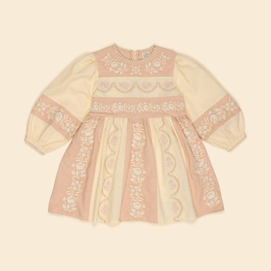 +Apolina+ WILMA DRESS | DRIED ROSE/CREAM