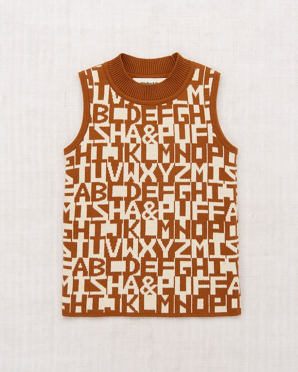 +Misha&Puff+ Mock Neck Shell - Acorn Alphabet