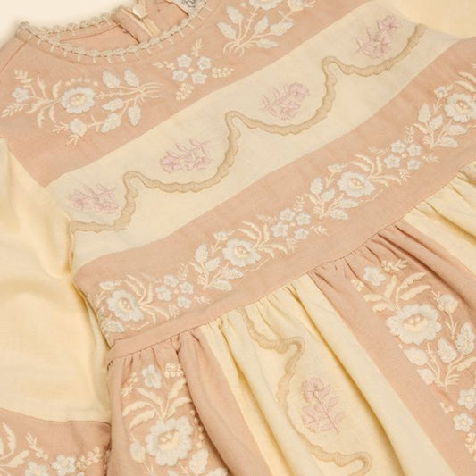 +Apolina+ WILMA DRESS | DRIED ROSE/CREAM