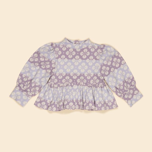 +Apolina+ MYA PEPLUM JERSEY TOP | ICELANDIC POPPY JACQUARD