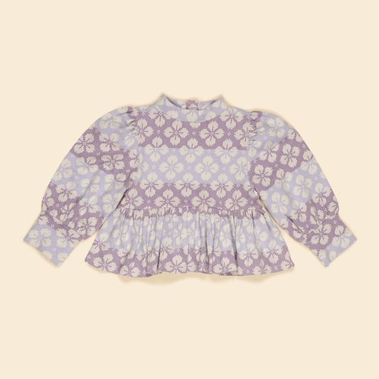 +Apolina+ MYA PEPLUM JERSEY TOP | ICELANDIC POPPY JACQUARD