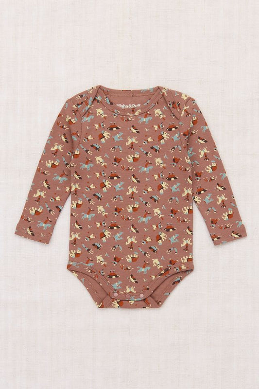 +Misha&Puff+ Baby Long Sleeve Lap Onesie - Mousse Circus
