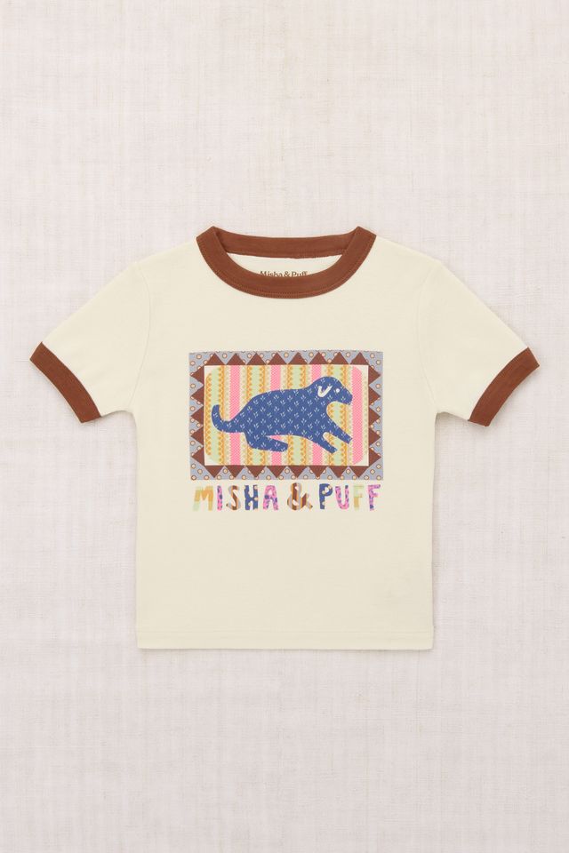 +Misha&Puff+ DOG COLLAGE RIGER TEE | MARZIPAN