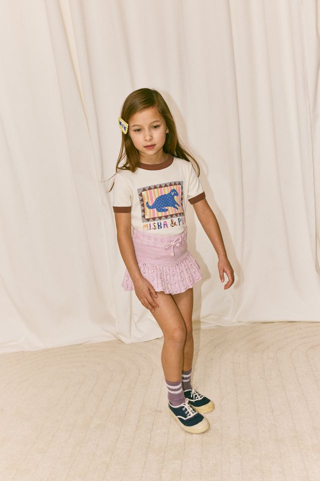 +Misha&Puff+ DOG COLLAGE RIGER TEE | MARZIPAN