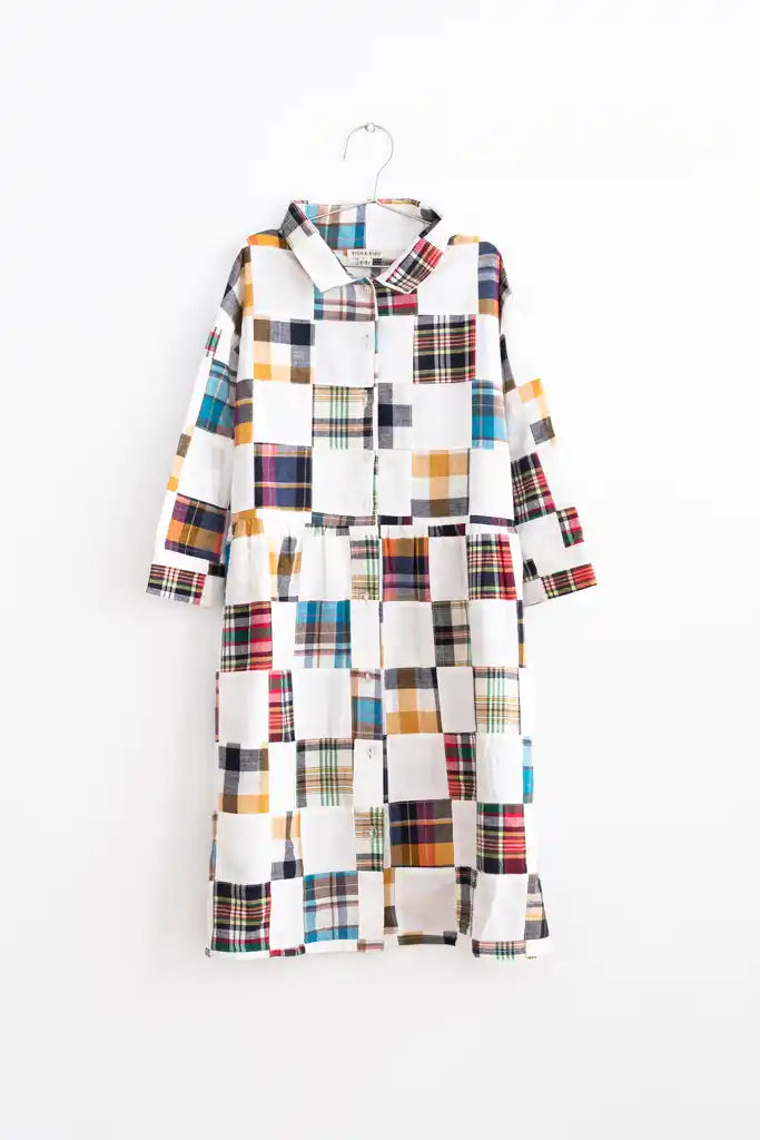 +FISH&KIDS+ PATCHWORK MIDI DRESS