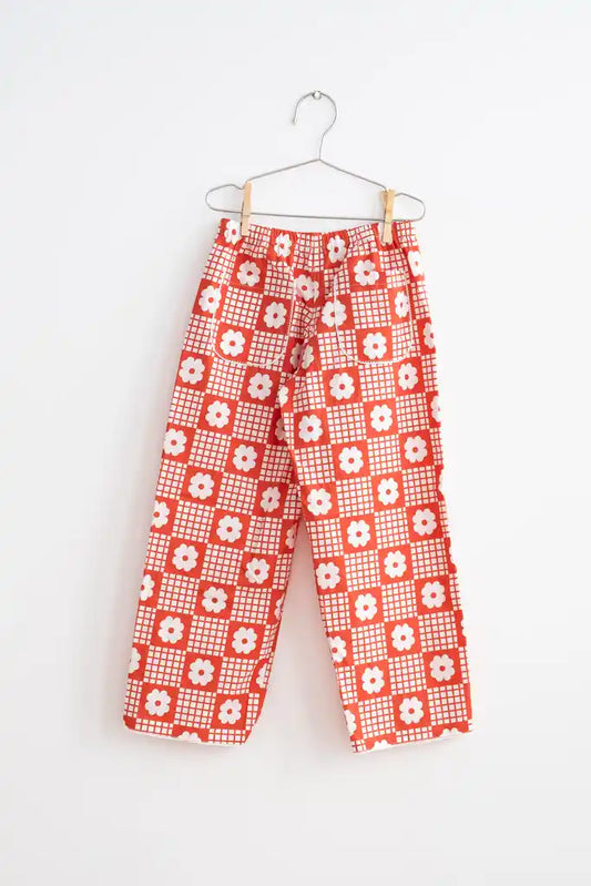 +FISH&KIDS+ RED FLOWERS RETRO PANTS