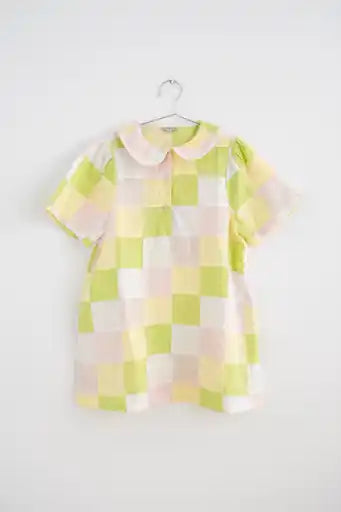+FISH&KIDS+ PASTEL PATCHWORK DRESS