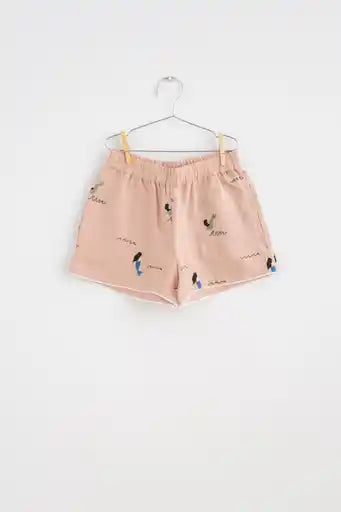 +FISH&KIDS+ ALLOVER EMBROIDERY MERMAID SHORTS