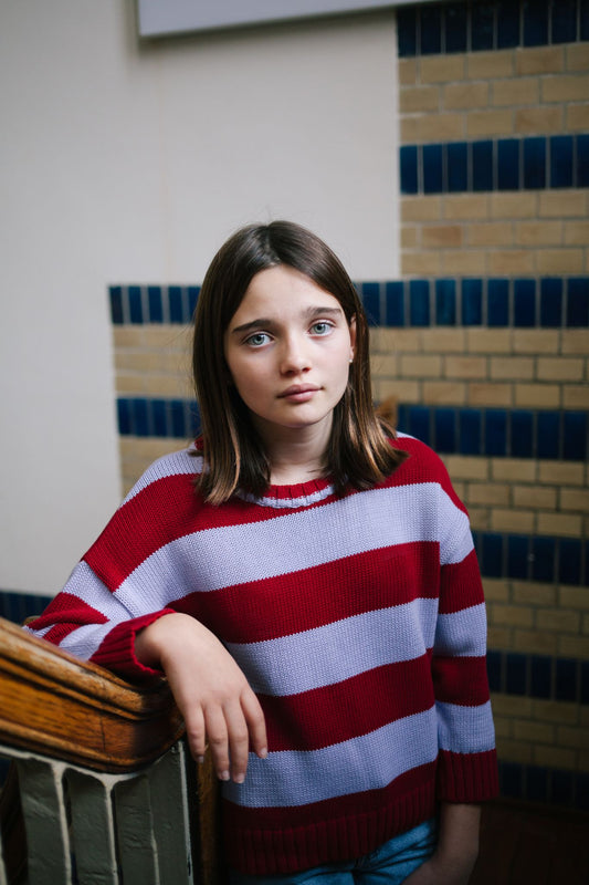 +Daily Brat+ Charlie knitted striped sweater soft lilac