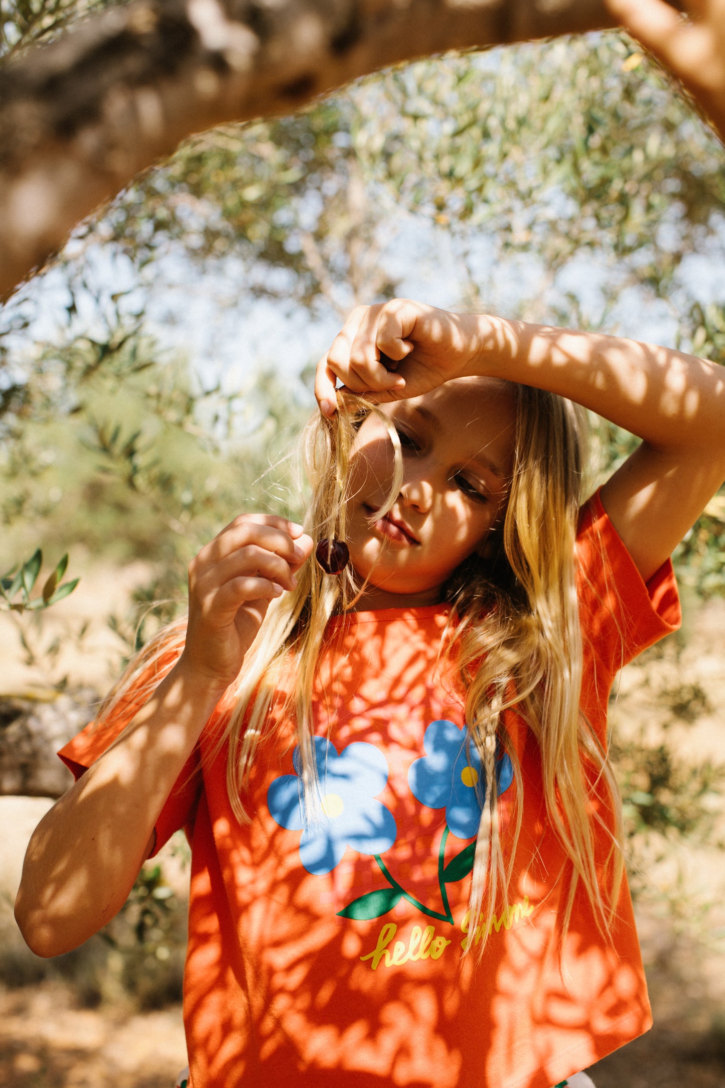 +Hello Simone+ Crop t-shirt - Mandarine Flower | 8y
