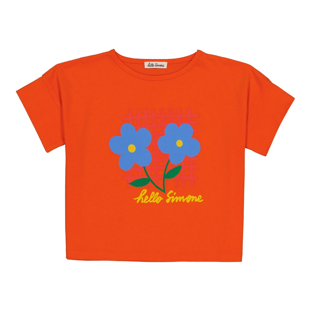 +Hello Simone+ Crop t-shirt - Mandarine Flower | 8y