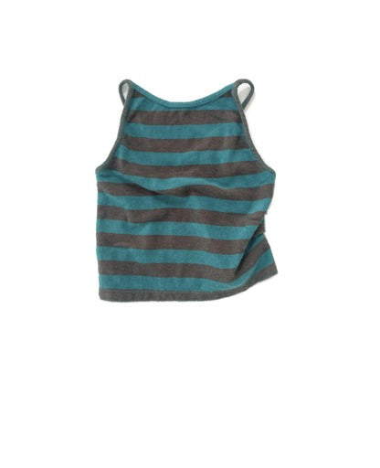 +LONGLIVETHEQUEEN+ terry summer top - pagoda stripe | 8y