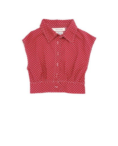 +LONGLIVETHEQUEEN+*limited edition* cropped blouse - upcycled red stars