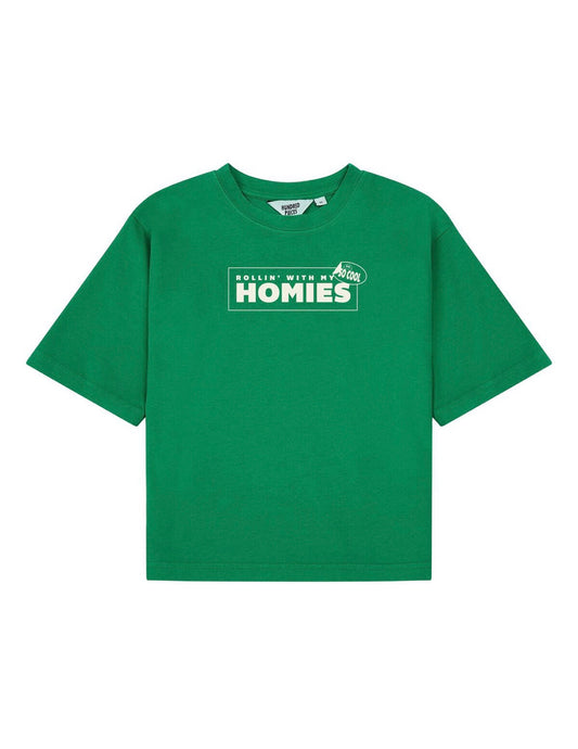 //Hundred Pieces// Organic cotton loose T-shirt - Green | 3y