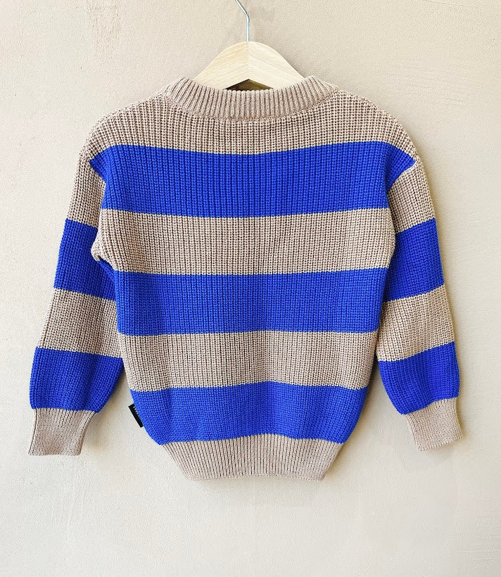 +Daily Brat+ Charlie knitted striped sweater sparrow blue