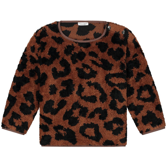 +Daily Brat+ Fluffy teddy leopard sweater